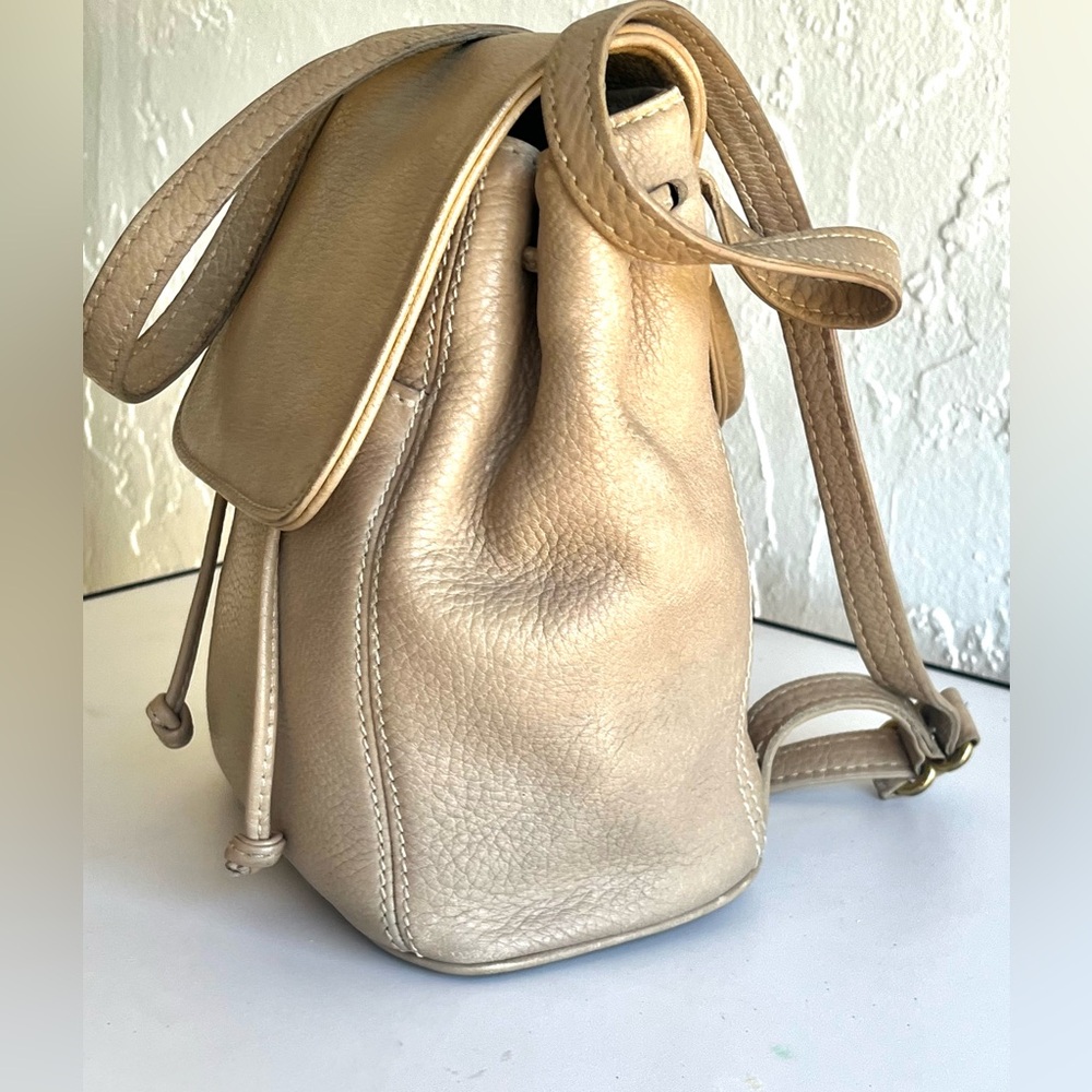 VINTAGE COACH SONOMA 4925 TAN PEBBLED LEATHER SMALL BACKPACK SHOULDER BAG - Picture 11 of 16